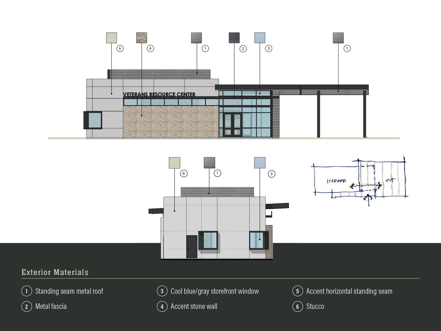 veteran resource center exterior materials