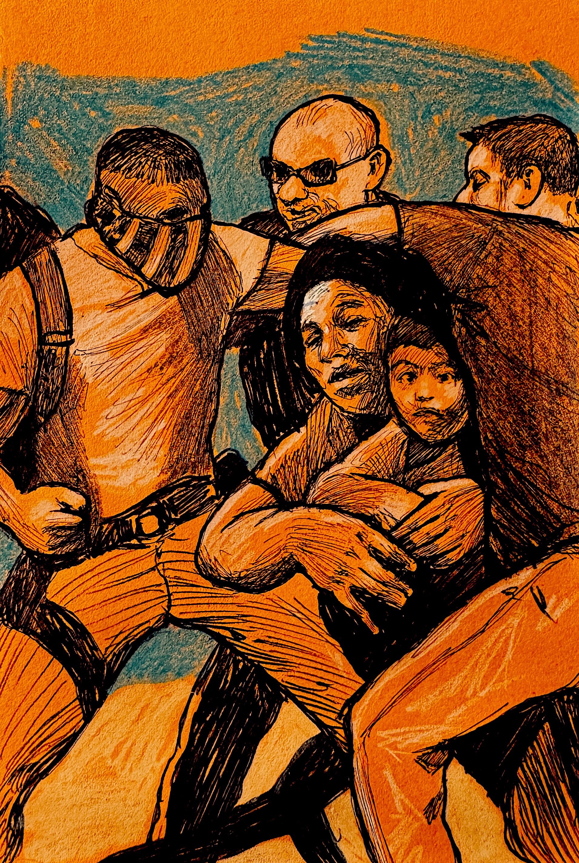 Hugo Crosthwaite, "El Bruto (sketch for CARPAS)", ink on paper, 6 x 4in., 2025. Hugo Crosthwaite, "El Bruto (sketch for CARPAS)", ink on paper, 6 x 4in., 2025.