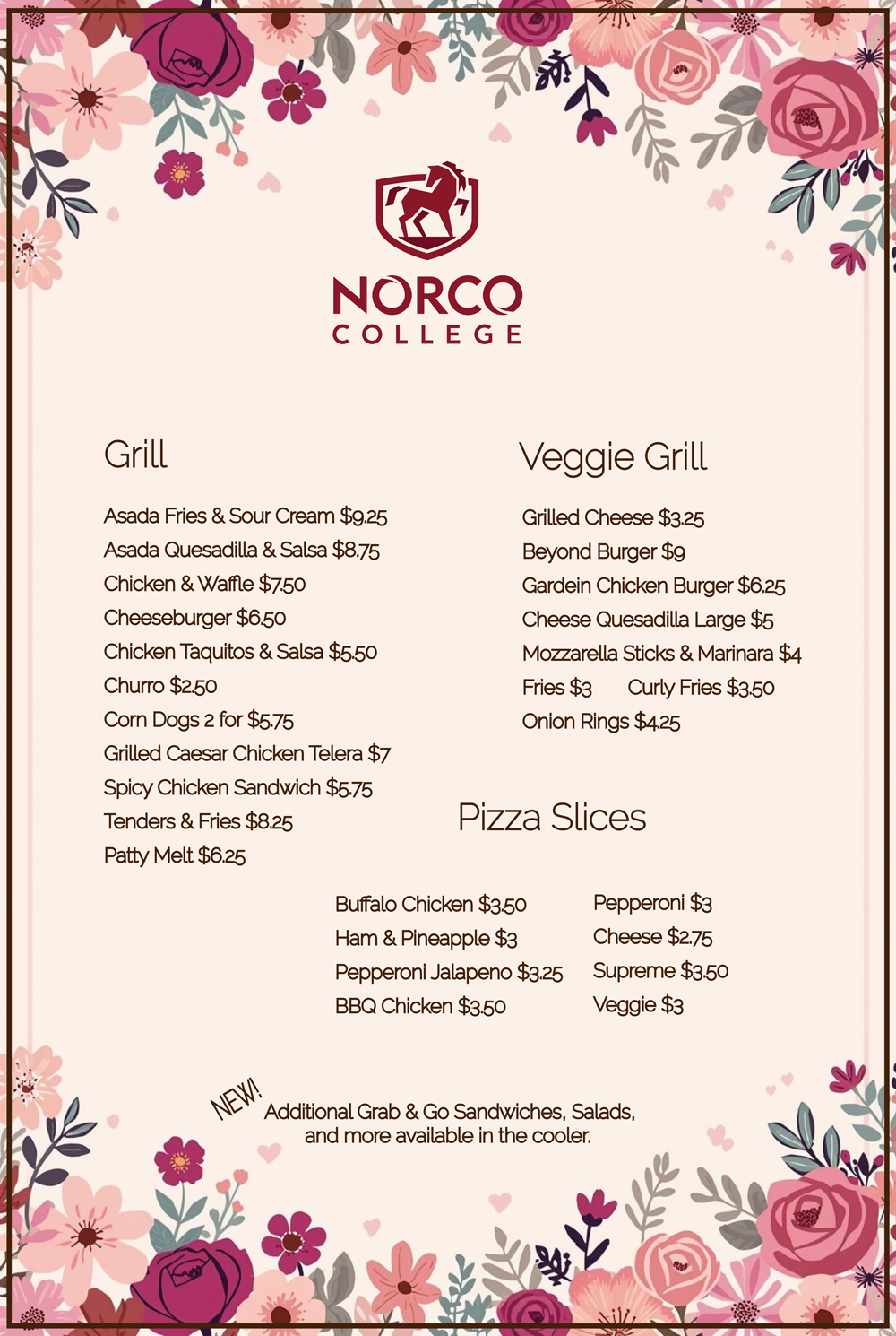Spring 2026 Daily Menu