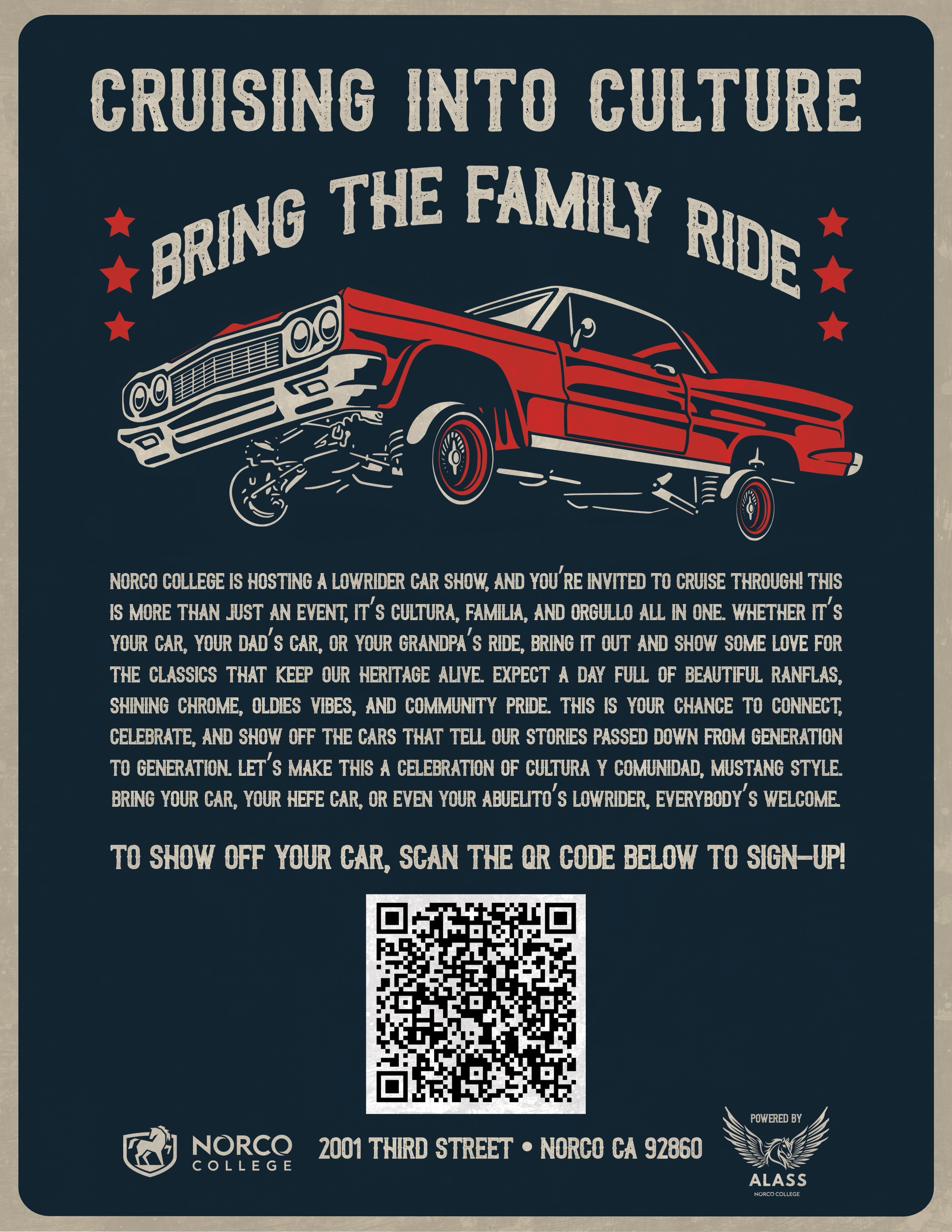 Cruising Into Culture Flyer with QR Code
