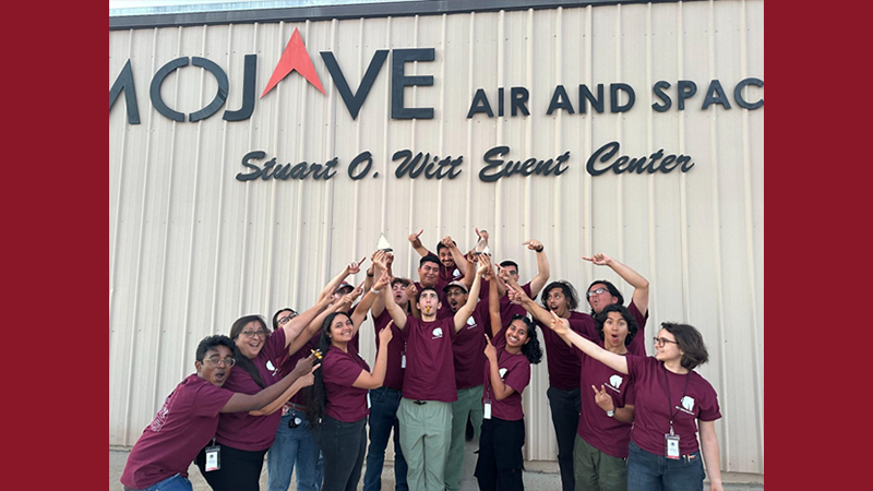 Group photo of the NC Rocketry Team at Mojave Air & Space Port