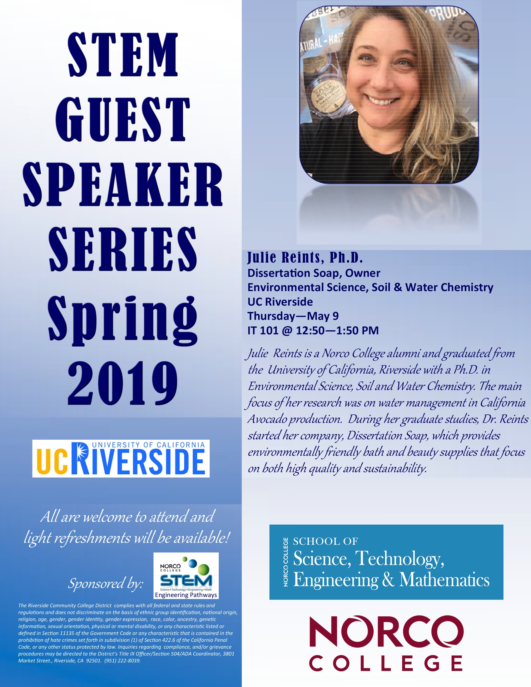 STEM Guest Speaker Series - Dr. Julie Reints