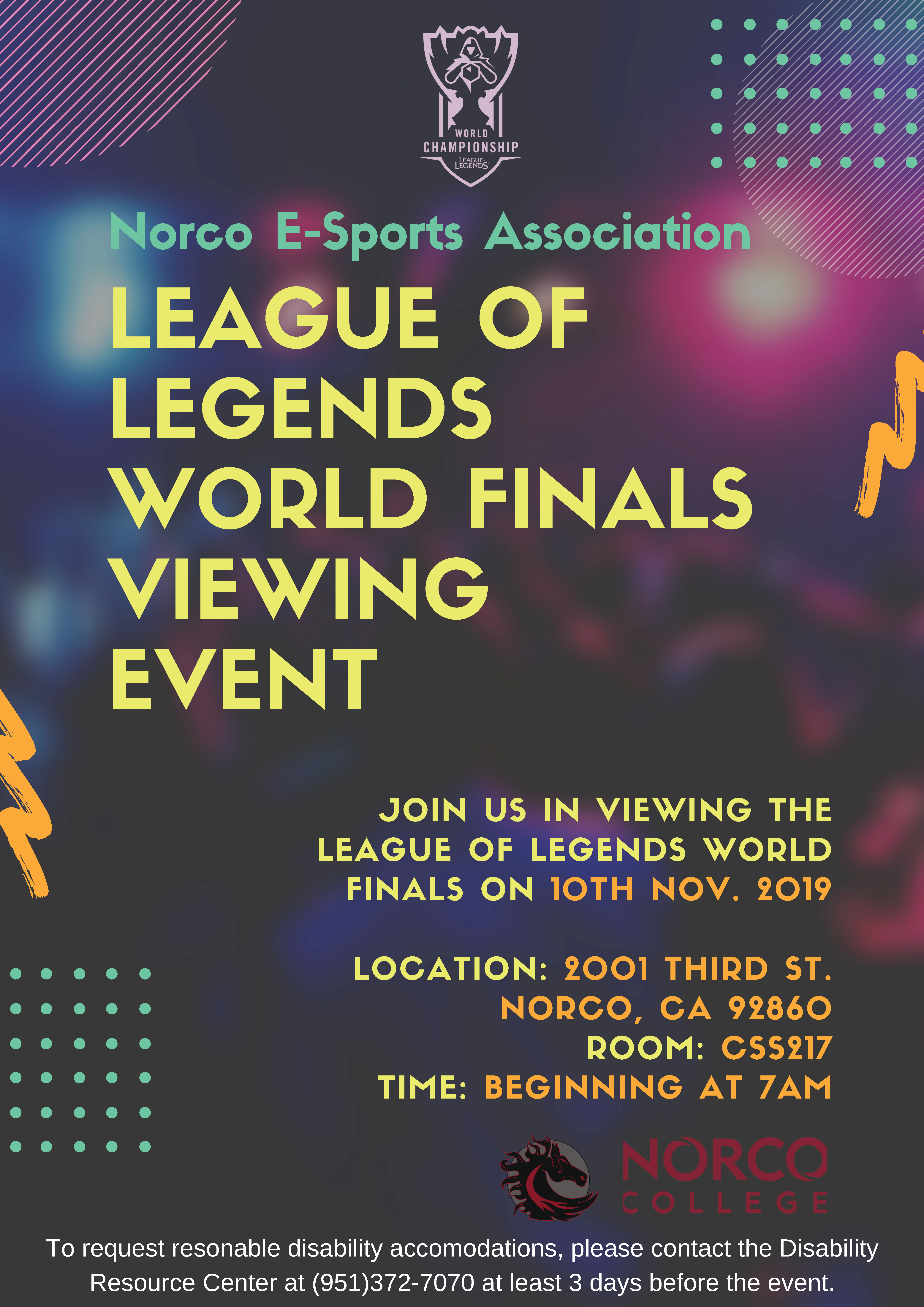 League of Legends World Finals Flyer