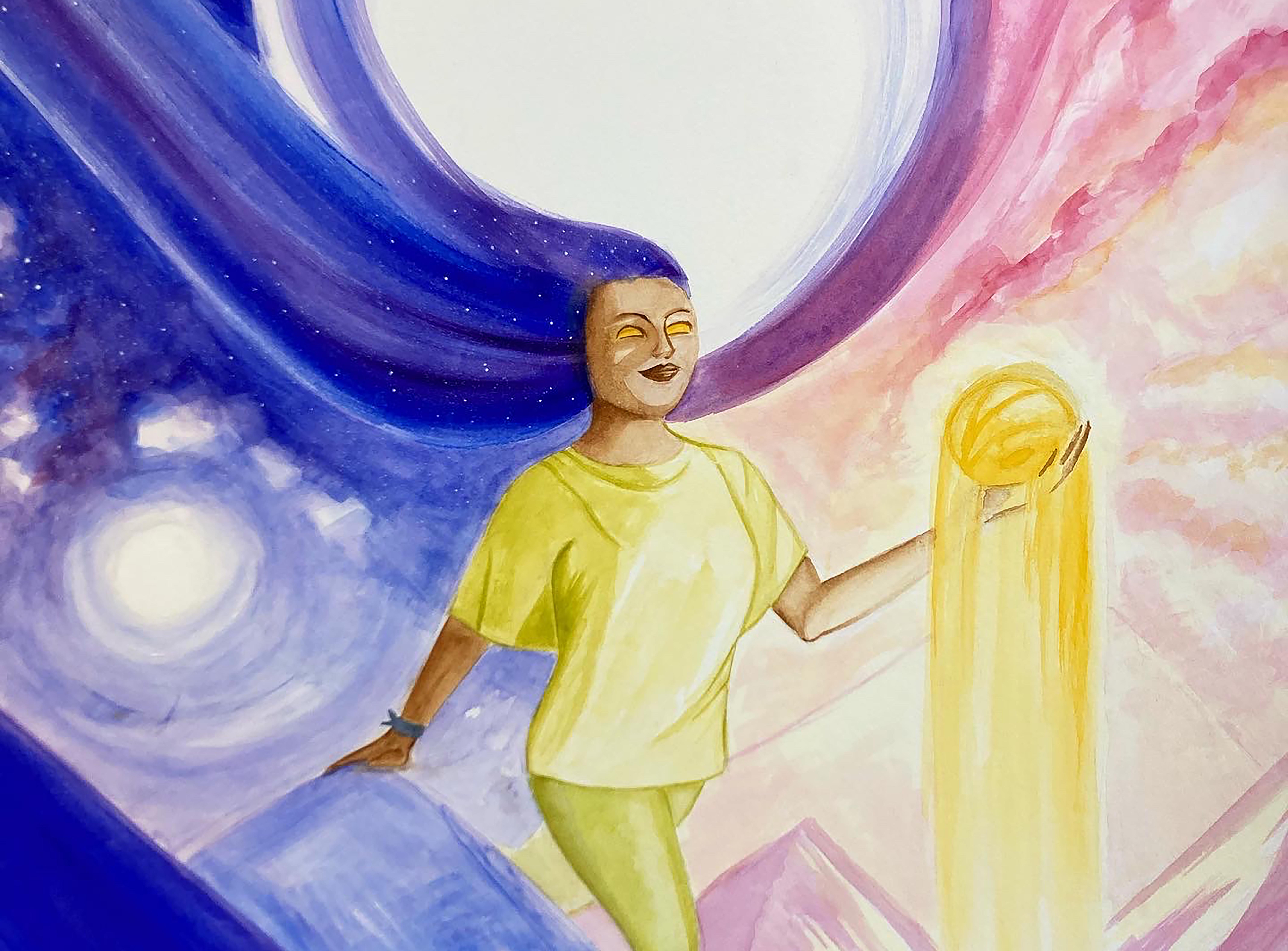 Emily Sanderson, Eternal (cropped), watercolor & gouache on paper, 2022