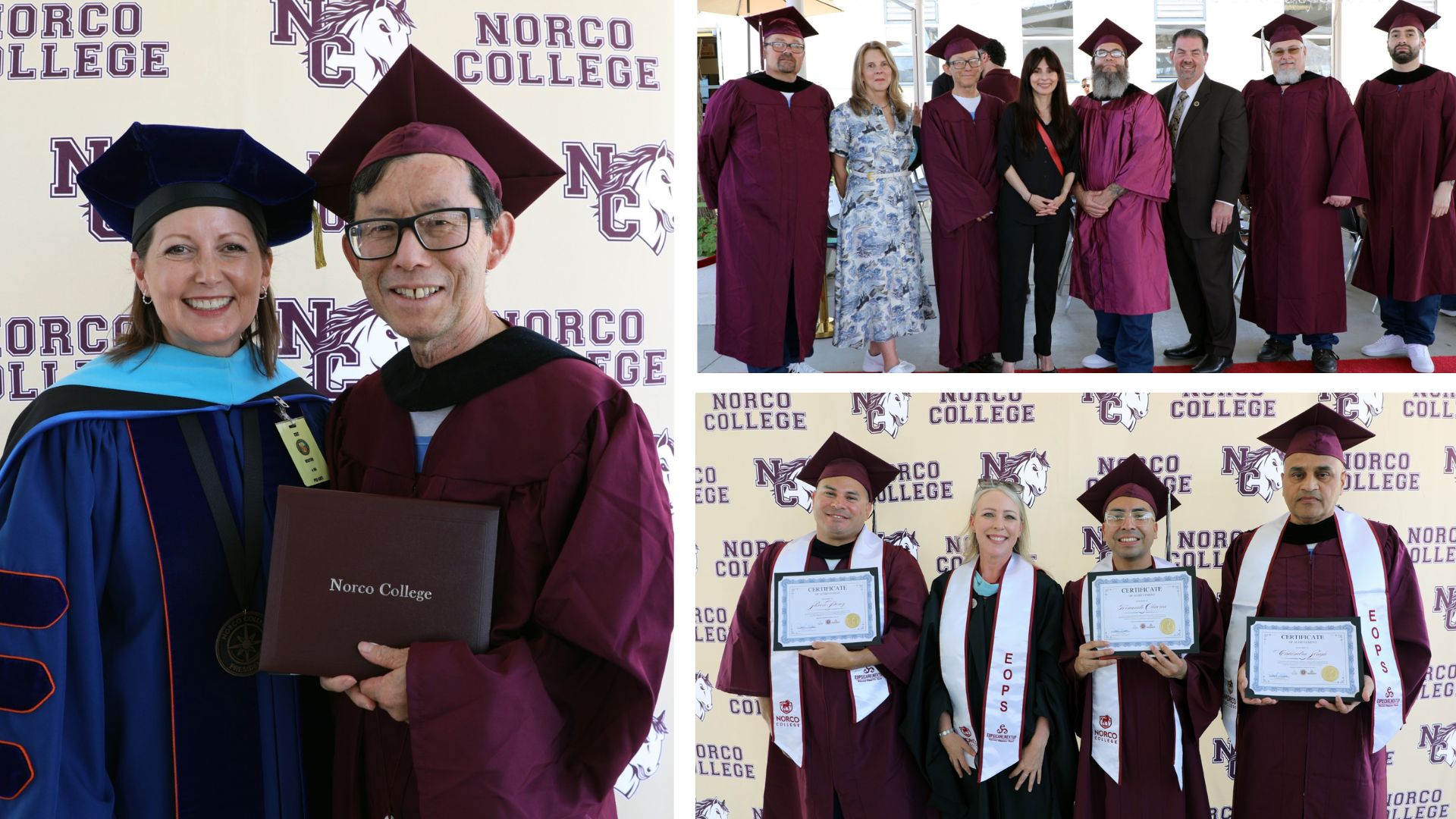 Norco College President Monica Green and members of the 2025 Rising Scholars Graduating Class