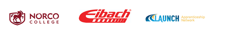 Norco College, Eibach Inc., and Launch Apprenticeship Network logos Norco College, Eibach Inc., and Launch Apprenticeship Network logos