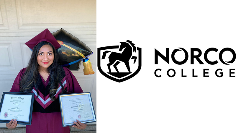 A picture of Vanessa Robles with her certificates. A picture of Vanessa Robles with her certificates.