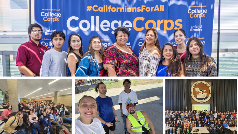 Norco College College Corps Grant Director Ariel Davis and College Corps volunteers