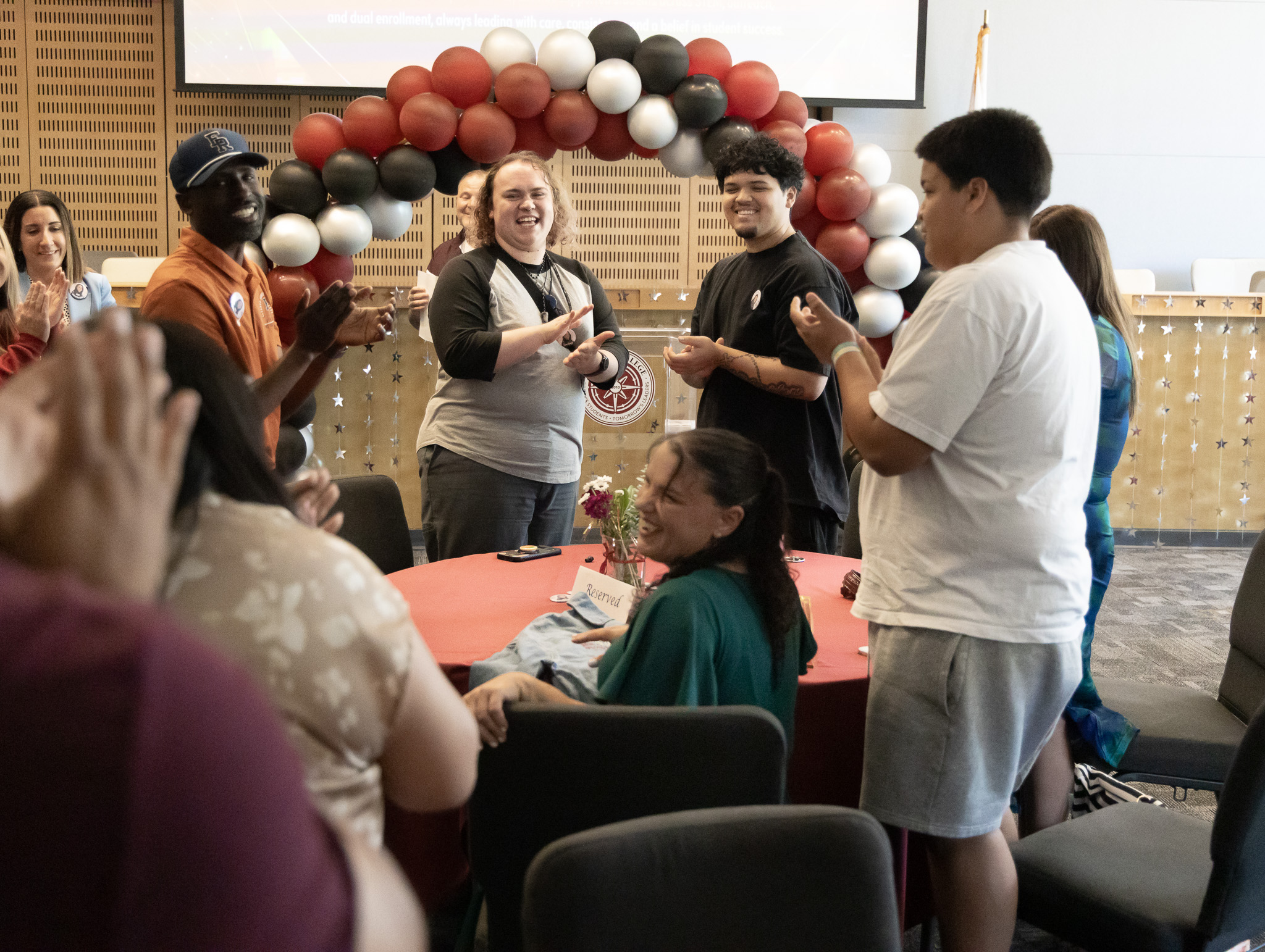 Family, friends, colleagues, and campus leadership taking a moment to celebrate Kasey Boyer at the 2026 Classified Professional of the Year celebration. Family, friends, colleagues, and campus leadership taking a moment to celebrate Kasey Boyer at the 2026 Classified Professional of the Year celebration.