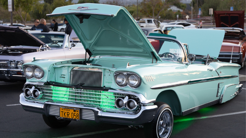 1958 Chevrolet Impala looking good at the Cruising Into Culture Lowrider Show at Norco College on October 3