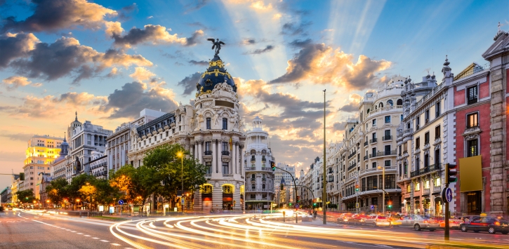 Madrid Spain on Gran Via Madrid Spain on Gran Via