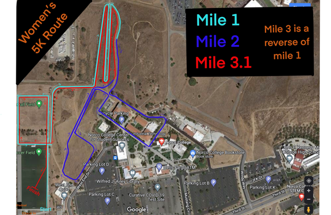 Cross Country Championship Women's 5K Route map Cross Country Championship Women's 5K Route map