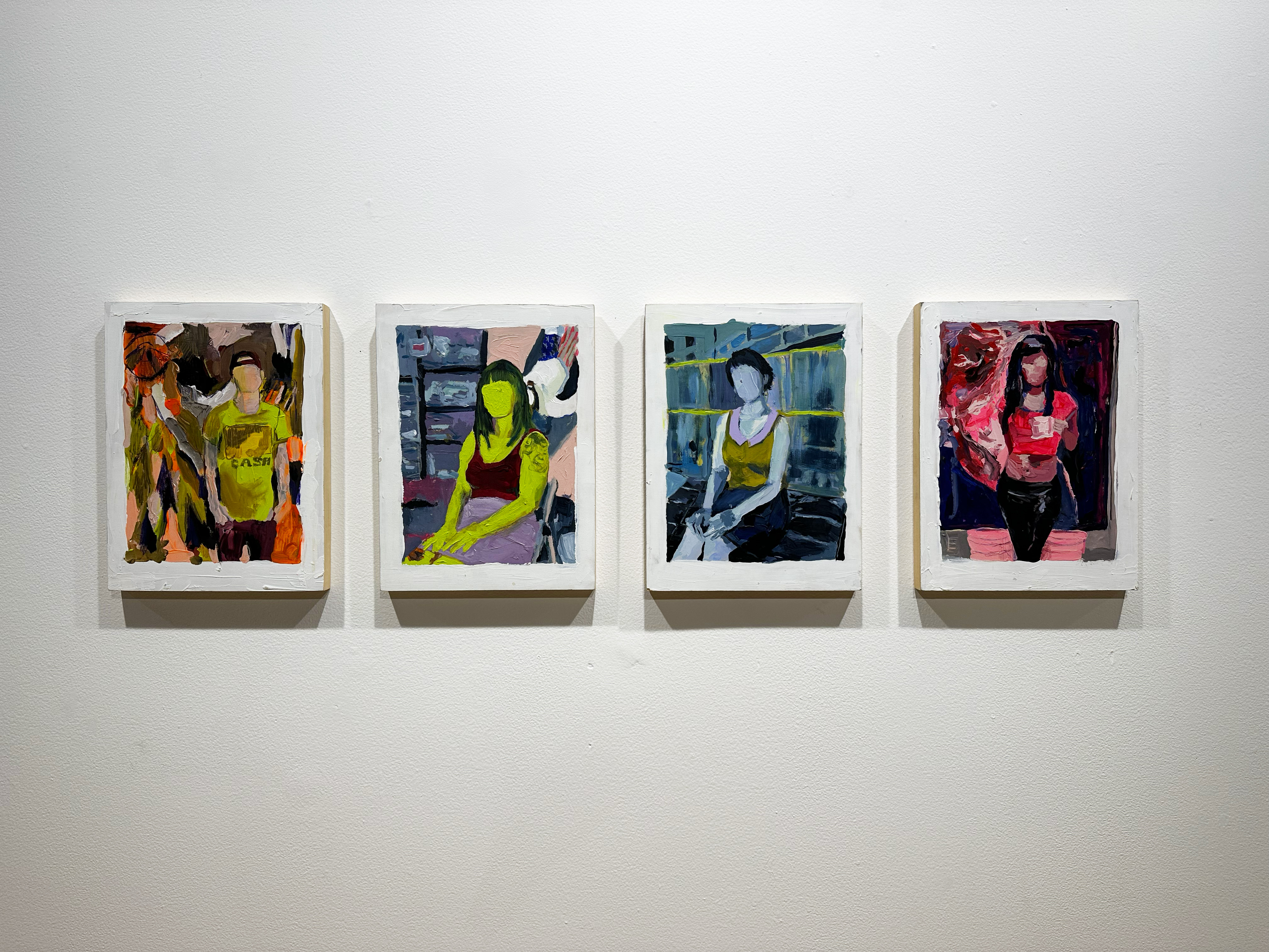 Four paintings by artist Cynthia Luján on display at the Norco College Art Gallery