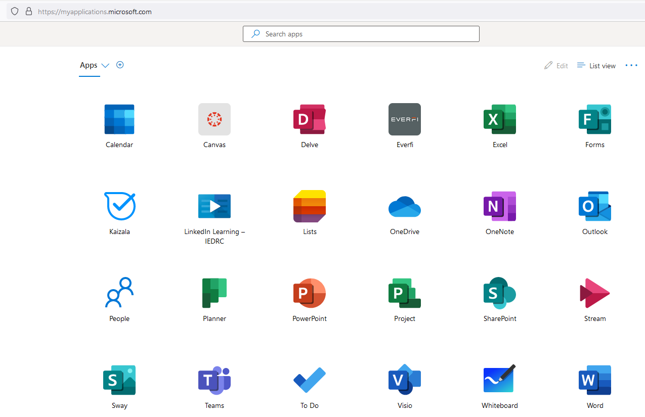 My Apps Single Sign-On Portal