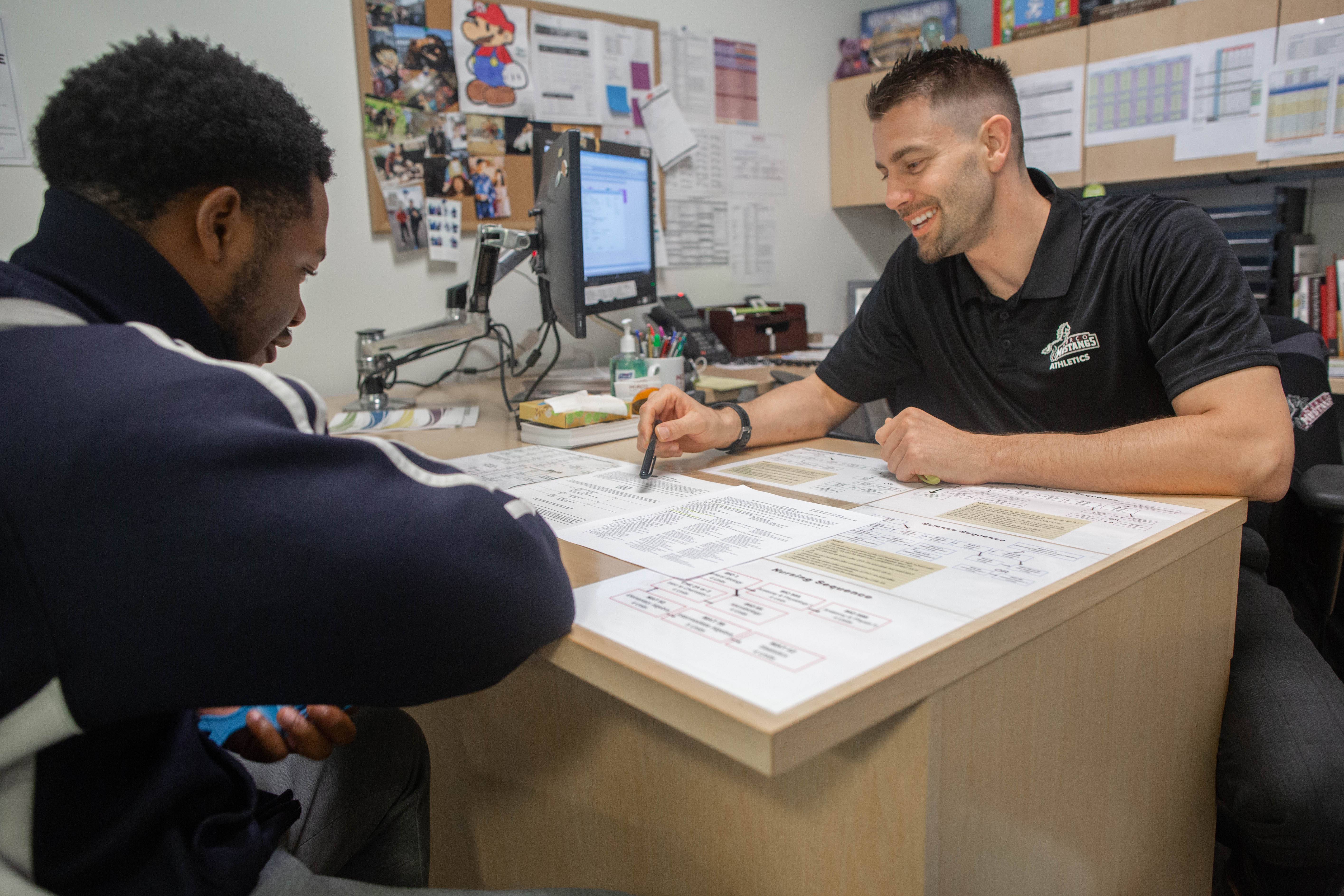Norco College student and counselor