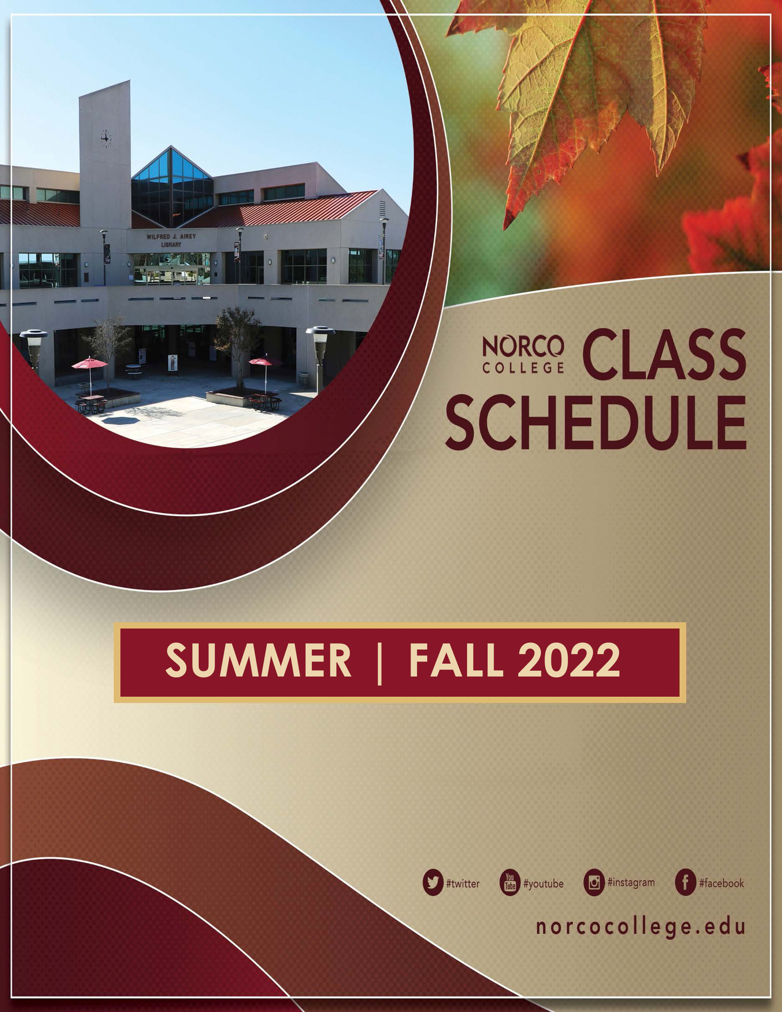 Summer / Fall 2022 Class Schedule cover