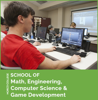 School of Math, Engineering, Computer Science and Game Development Banner with Image