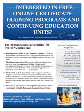 Free Online Certificate Training Programs flyer