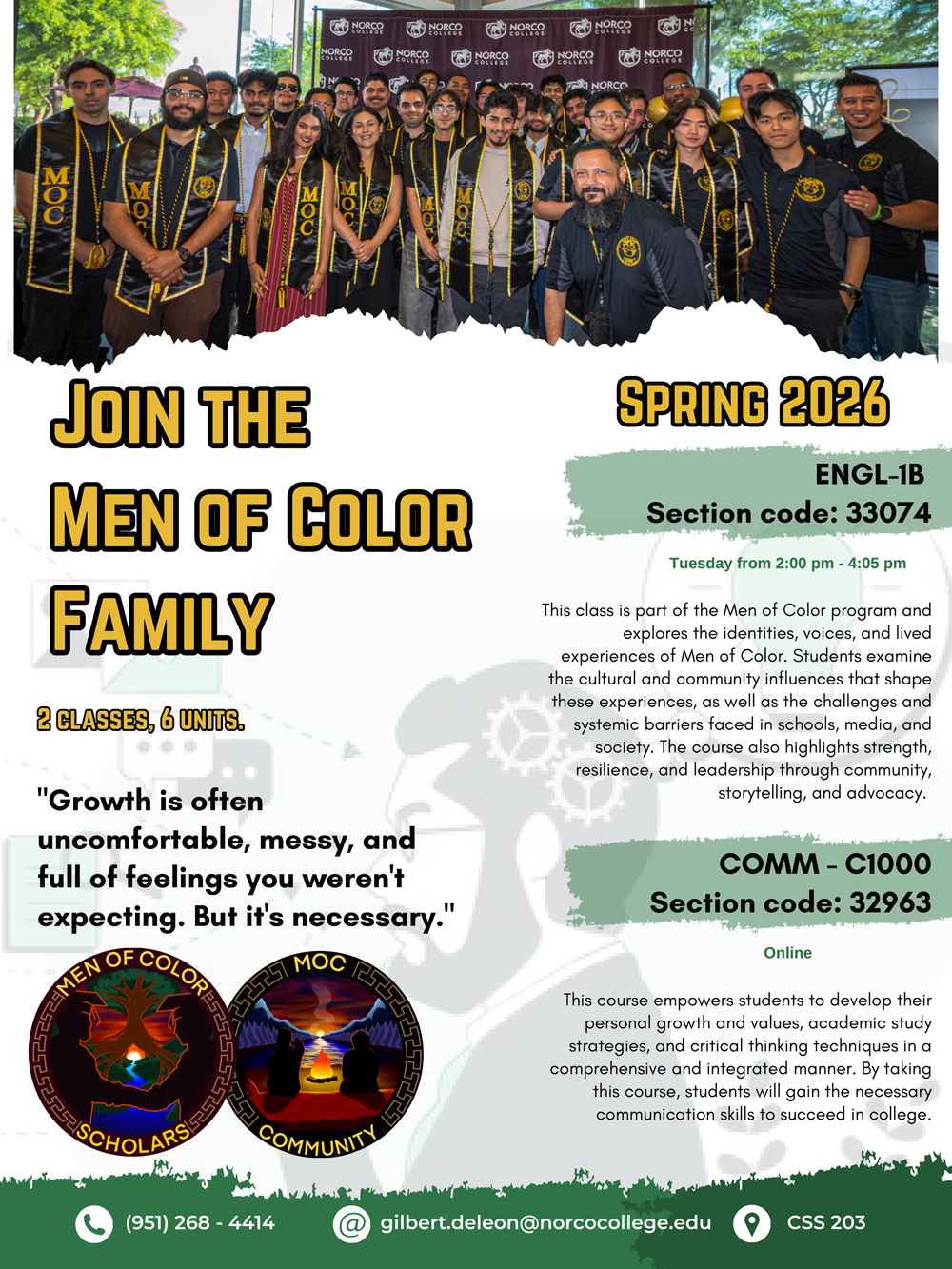 Men of Color Scholars Spring 2026 Class flyer
