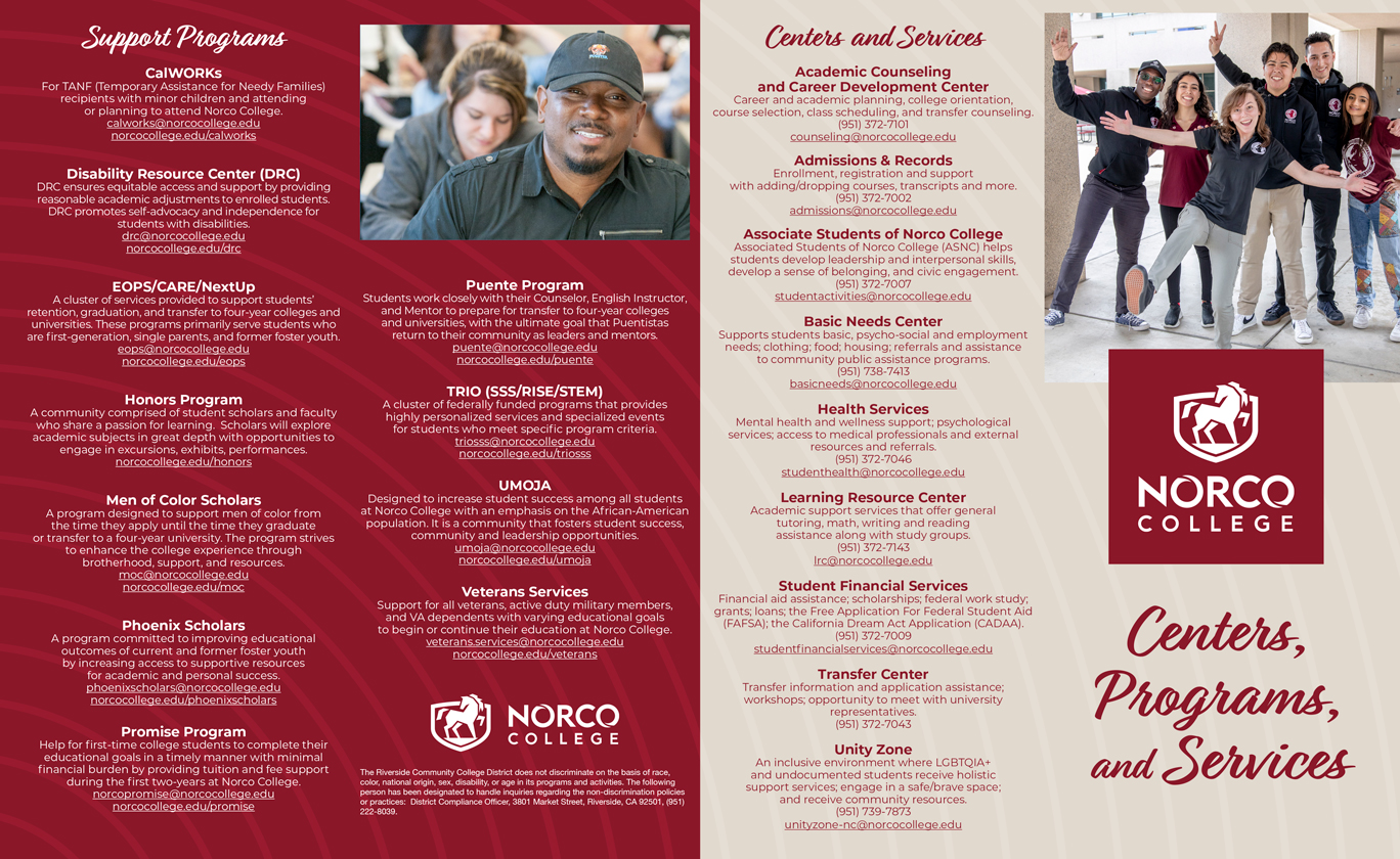 Support Programs and Centers and Services brochure page 1