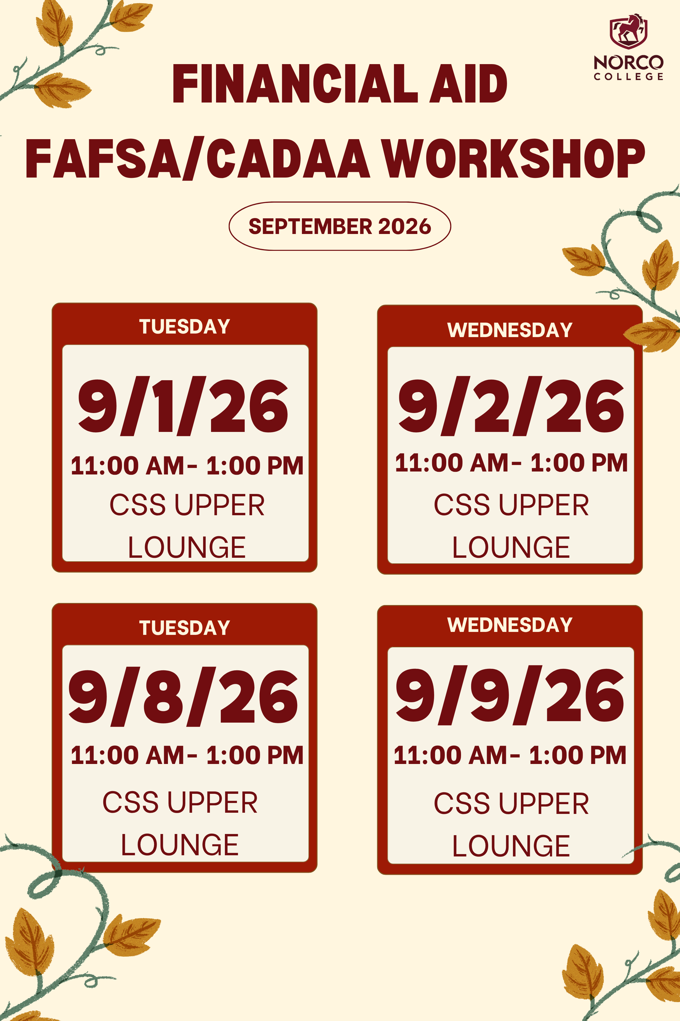 Sept Schedule