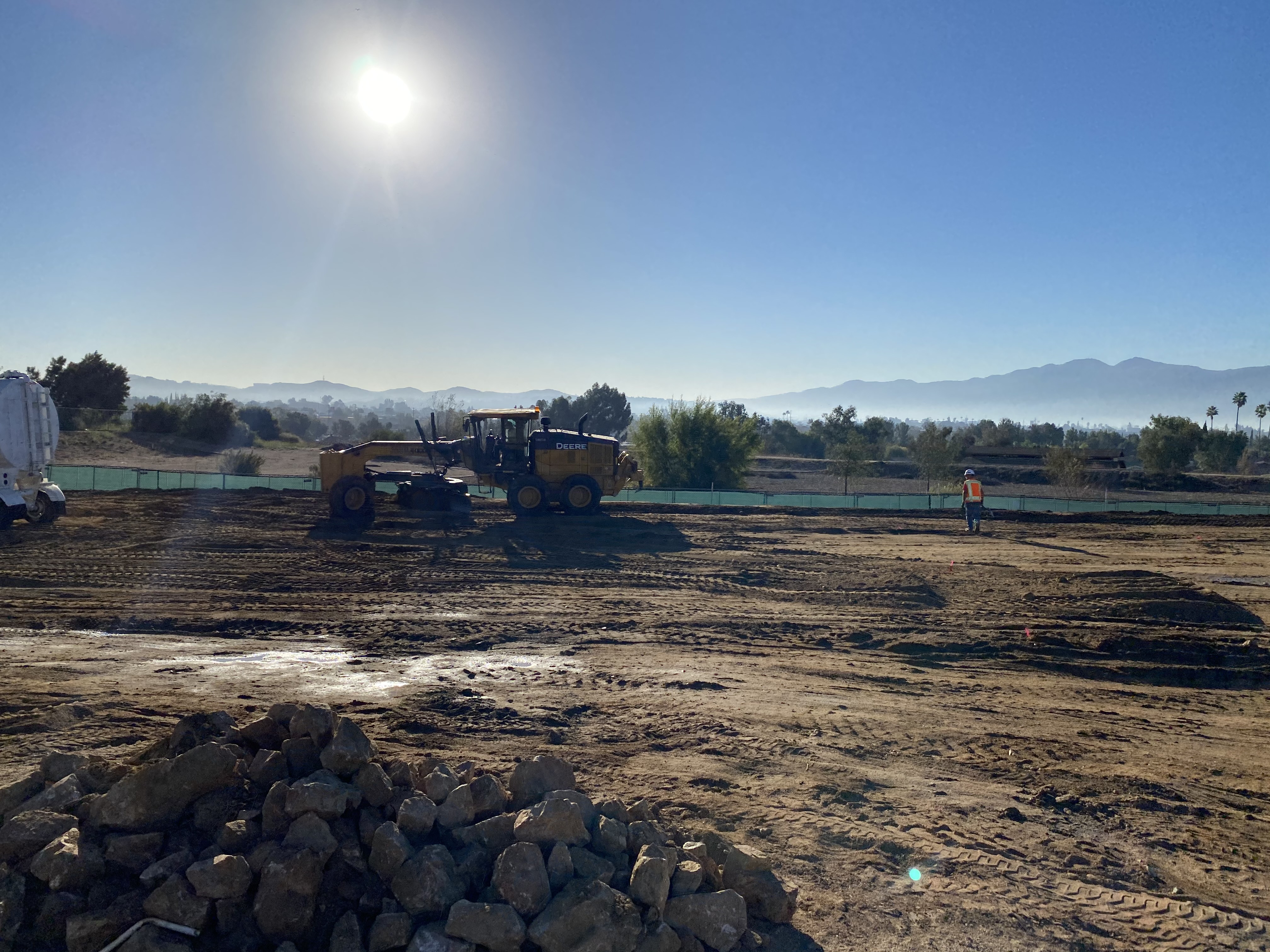 Building pad material borrow site