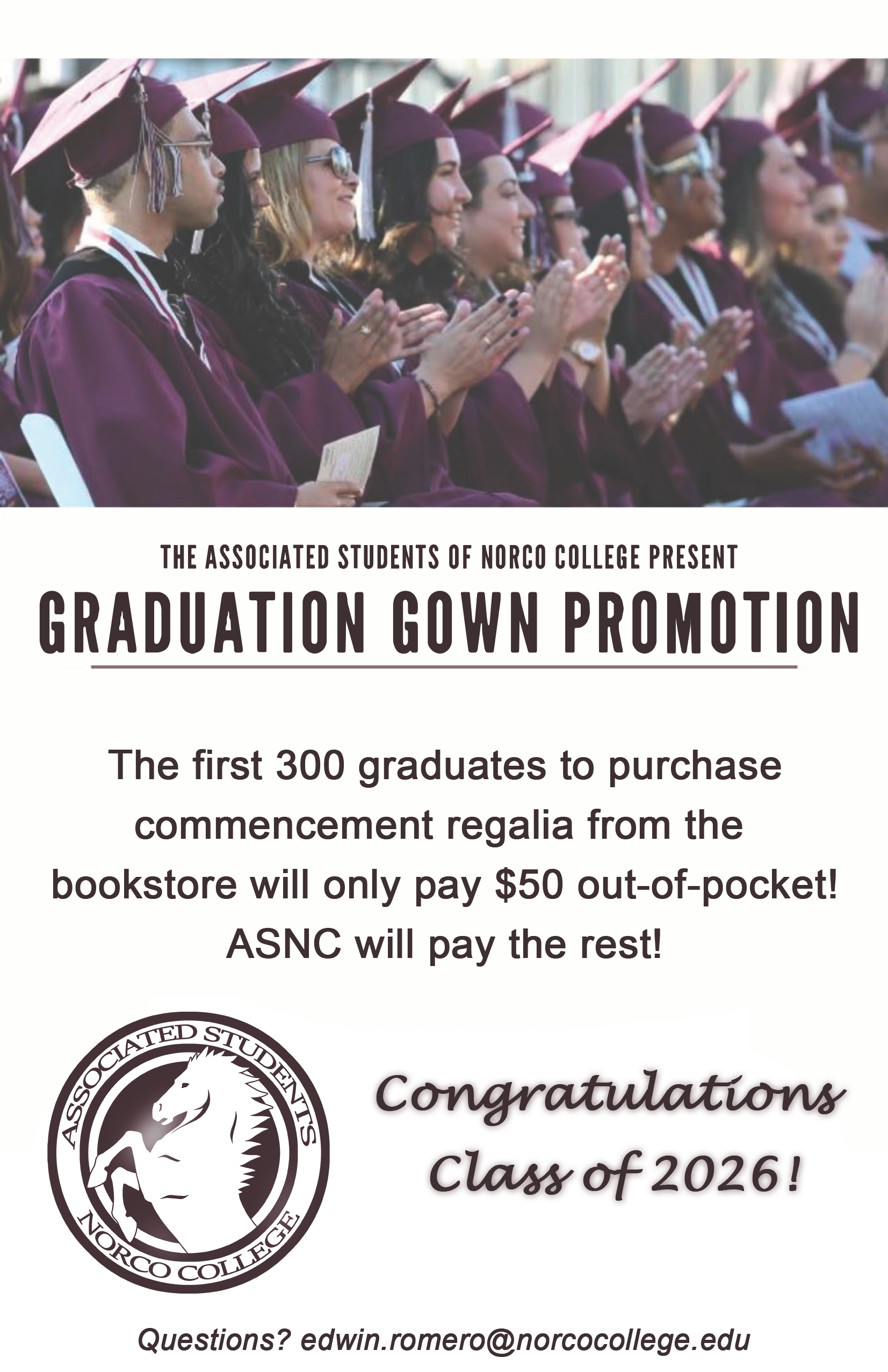 ASNC Graduation Gown Promotion flyer ASNC Graduation Gown Promotion flyer