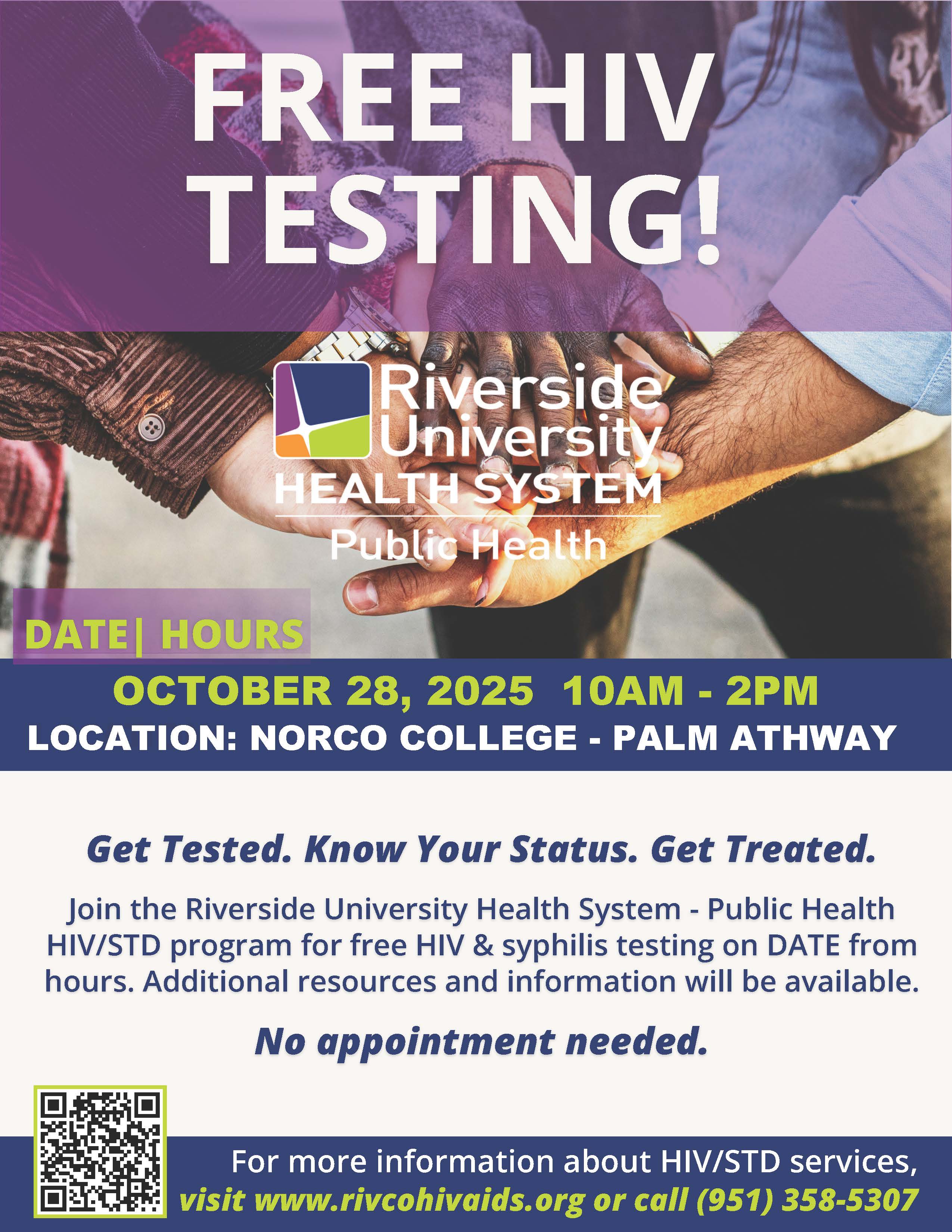 Wellness Crawl HIV Testing RUHS HIV Clinic Event Flyer