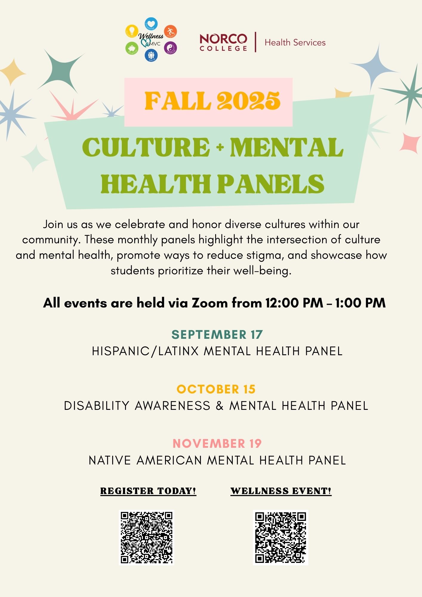 Qr flyer for cultual  mental health panels