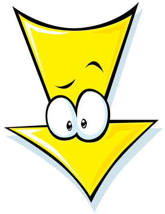 Yellow Cartoon Down Arrow