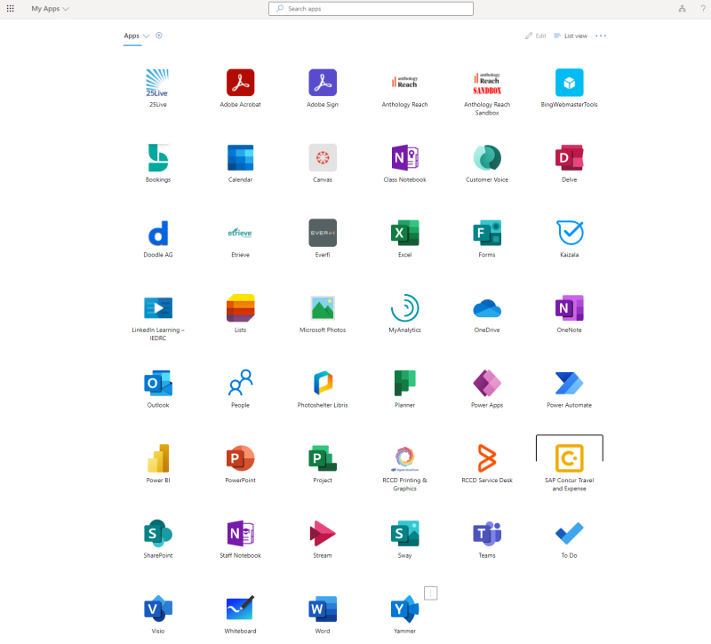 My Apps Single Sign-On Portal