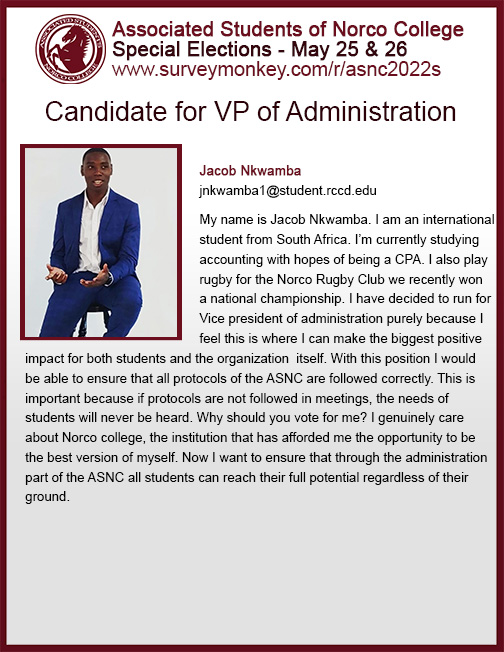 Candidate Statement Flyer - Jacob Nkwamba