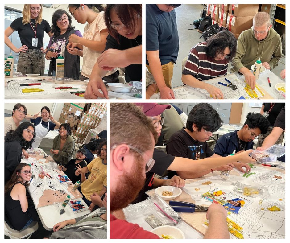 Photo Norco College students at the first Mosaic Mural session