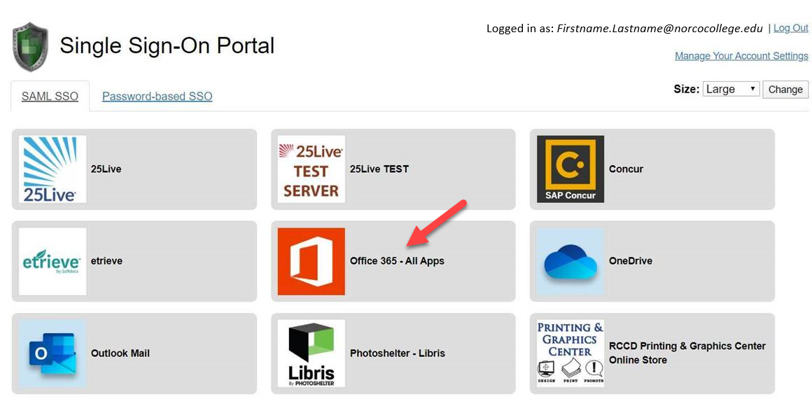 Single Sign-On Portal - Office 365 - All Apps