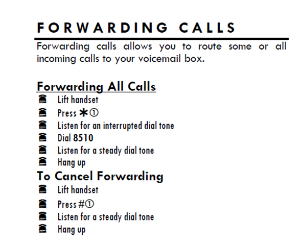 Forwarding Calls Quick Reference Guide