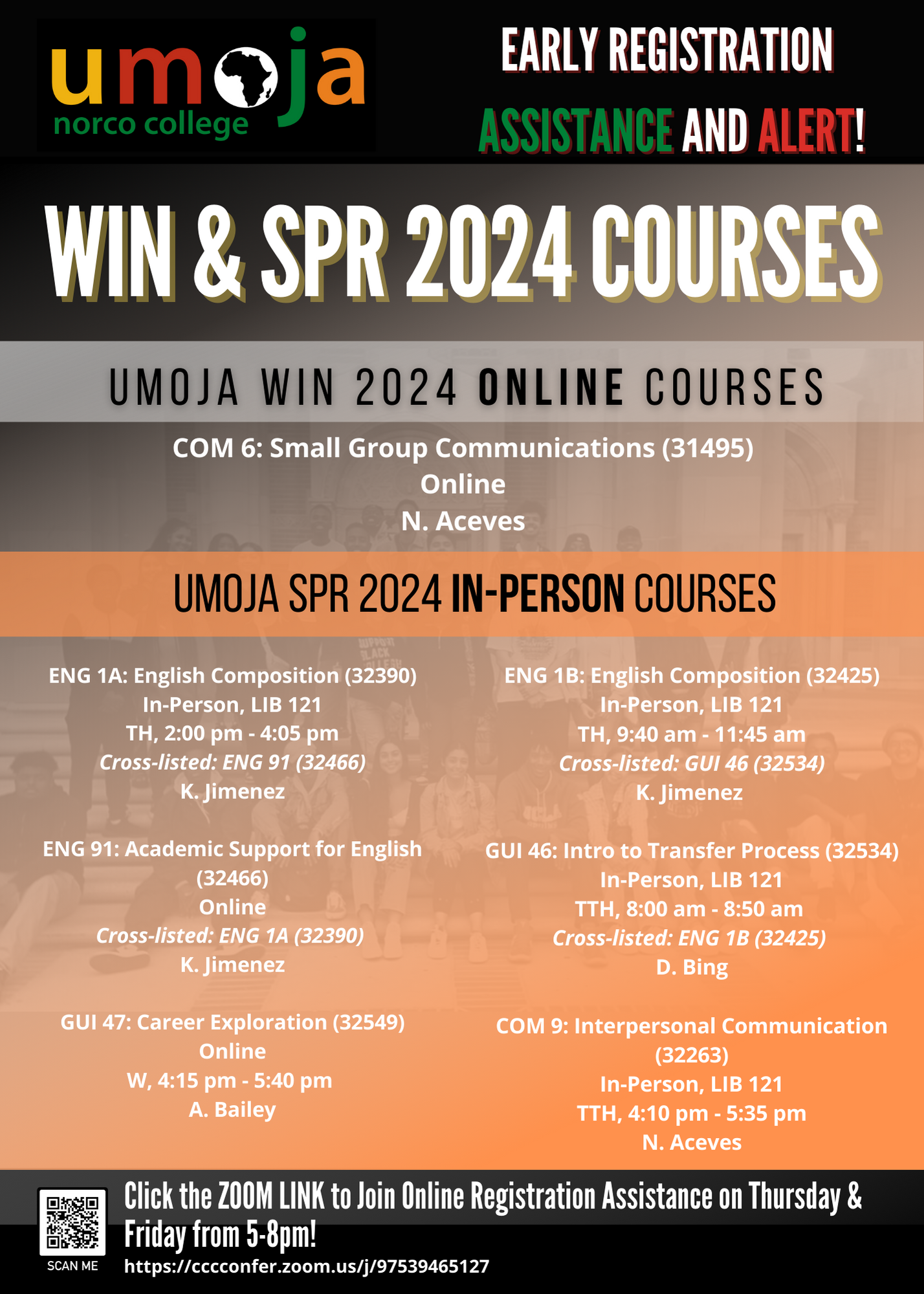 Umoja Winter and Spring 2024 Courses